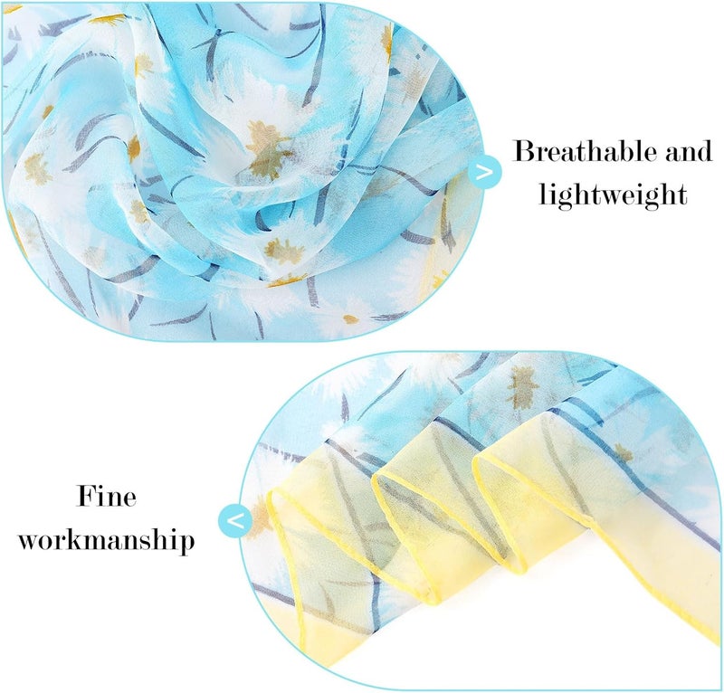 E-Clover Herebuy - Unique Women's Floral Scarves: Chiffon Flowers & Birds Printed Scarf - Image 2